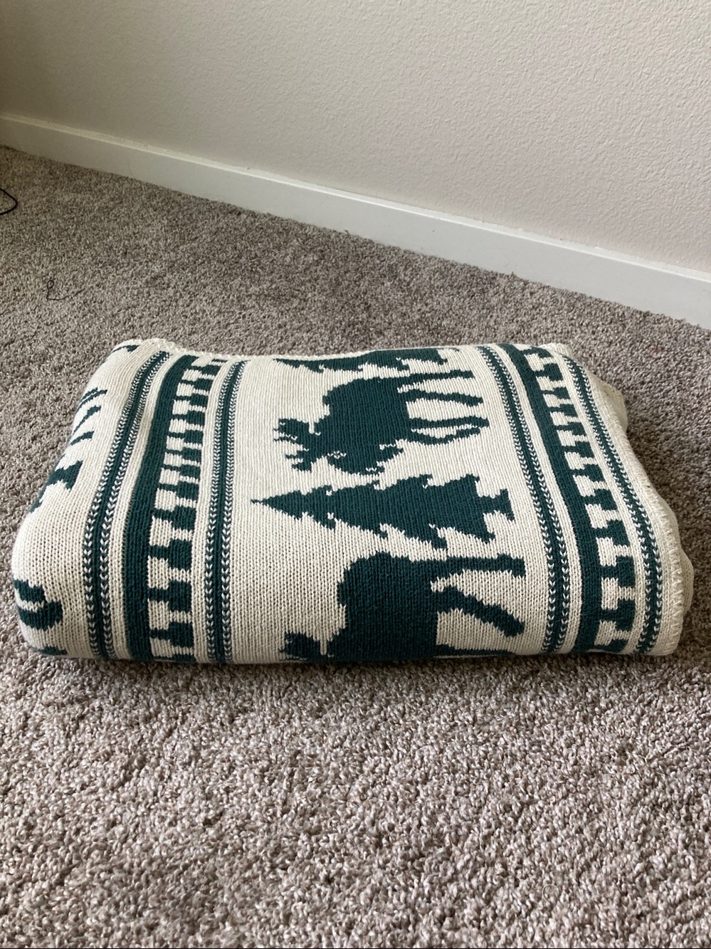 Vintage Native America by Alps Moose Tree Design Cotton blanket reversible Throw - Picture 2 of 9